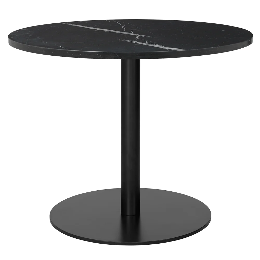1.0 Round Lounge Table - Black Marquina Marble, Black - Image 3