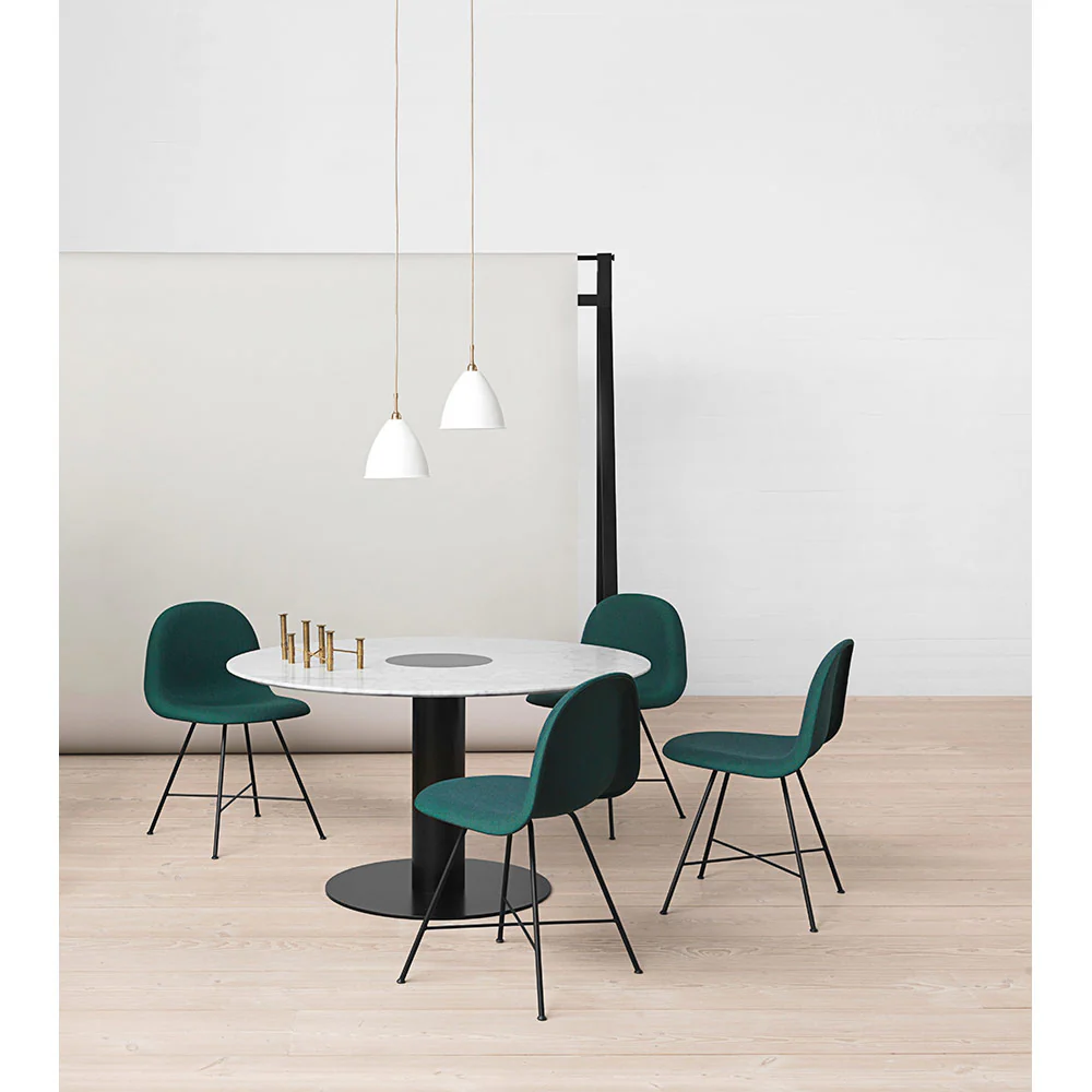 2.0 Round Dining Table - White Marble, Black - Image 3