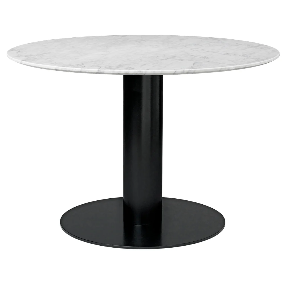 2.0 Round Dining Table - White Marble, Black - Image 6