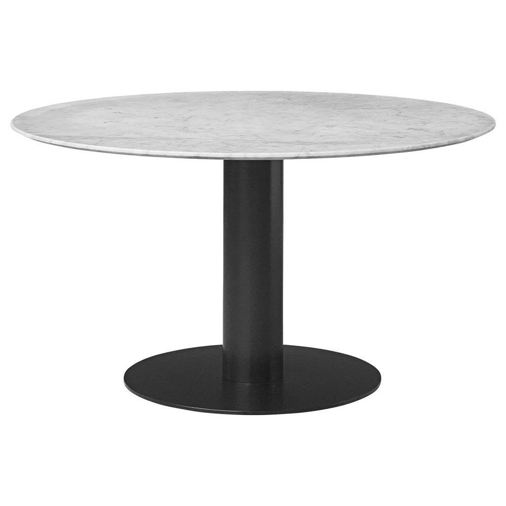 2.0 Round Dining Table - White Marble, Black - Image 7