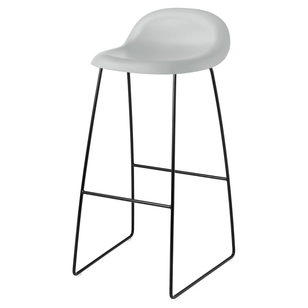 3D Unupholstered Bar Counter Stool - Lunar Gray, Sledge Base - Image 2