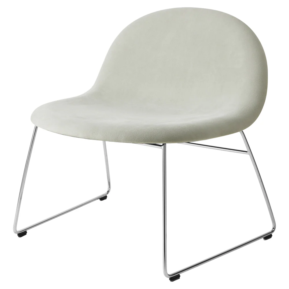 3D Lounge Chair Fully Upholstered Polished Stainless Steel