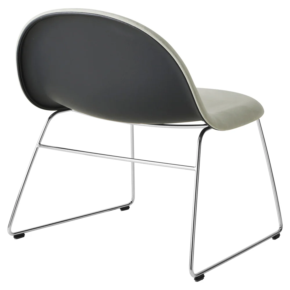 3D Lounge Chair Fully Upholstered Polished Stainless Steel - Image 2