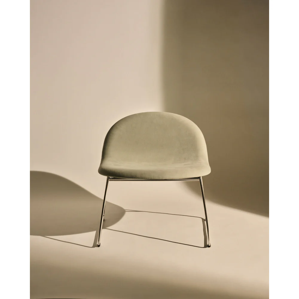 3D Lounge Chair Fully Upholstered Polished Stainless Steel - Image 5