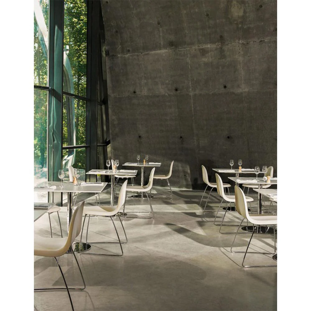 3D Unupholstered Dining Chair - Lunar Gray, Black Sledge Stackable Base - Image 2
