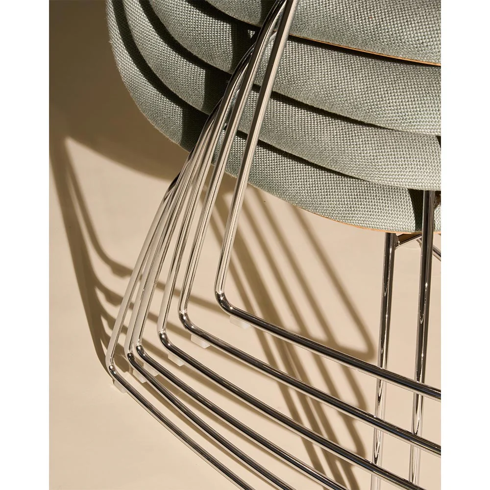 3D Unupholstered Dining Chair - Lunar Gray, Black Sledge Stackable Base - Image 4
