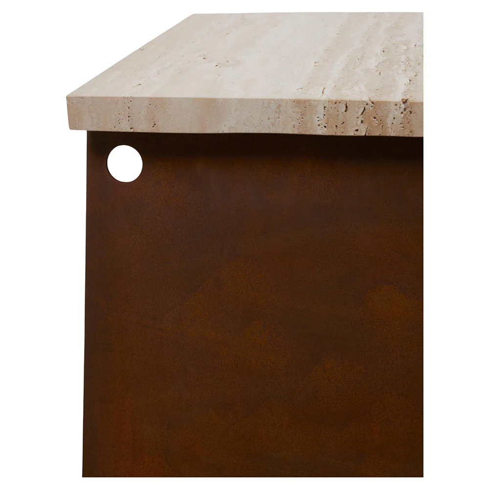64 Plinth - Corten Steel, Travertine - Image 4