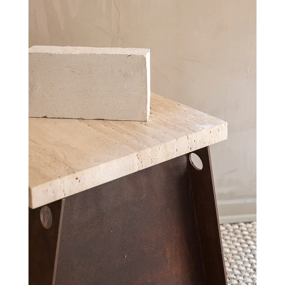 64 Plinth - Corten Steel, Travertine - Image 5