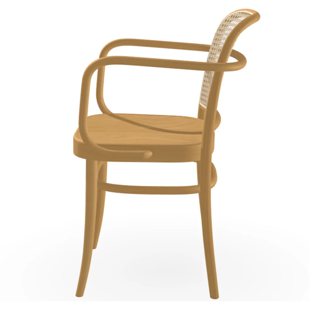 811 Arm Chair Cane Back - Wood - Image 3