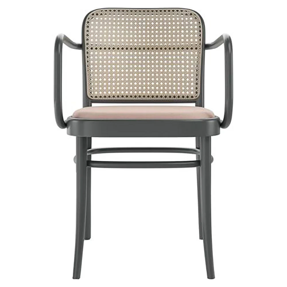 811 Arm Chair - Upholstered, Cane Back - Image 2