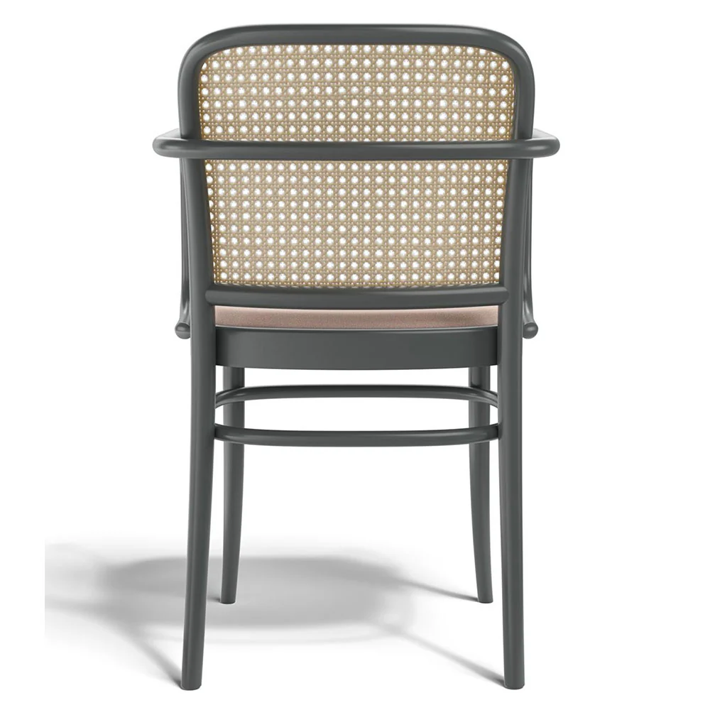 811 Arm Chair - Upholstered, Cane Back - Image 4