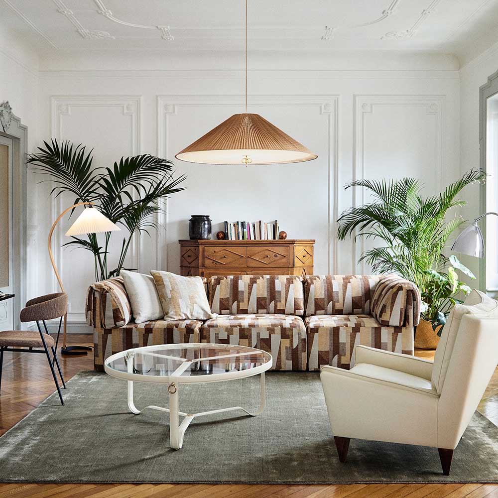 Adnet Large Coffee Table - Cream Leather - Image 2