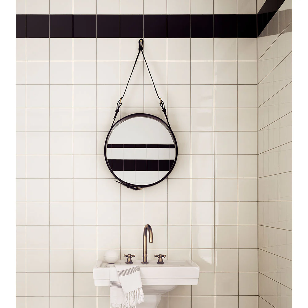 Adnet Round Wall Mirror - Tan - Image 8
