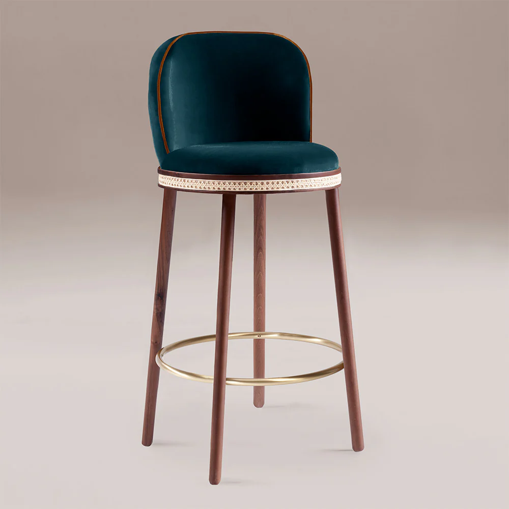 Alma Counter Chair - Velvet - Image 2
