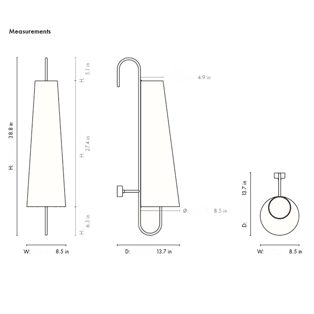 Ancora Wall Lamp - Natural, Black - Image 5
