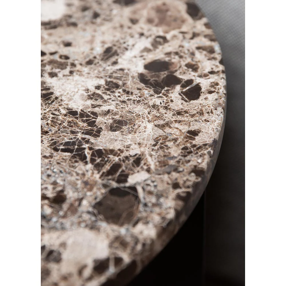 Androgyne 16.5" Steel Side Table - Black, Emperador Dark Marble Top - Image 4