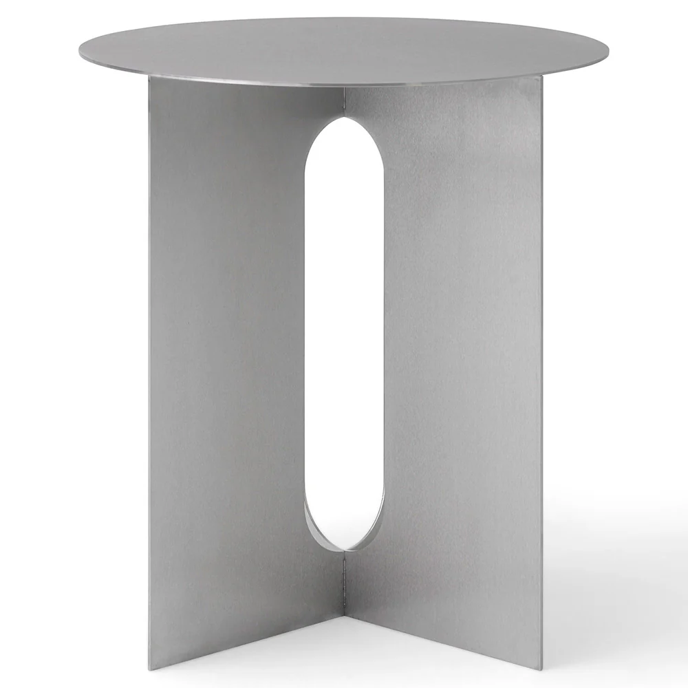 Androgyne 16" Steel Side Table - Brushed Steel - Image 2