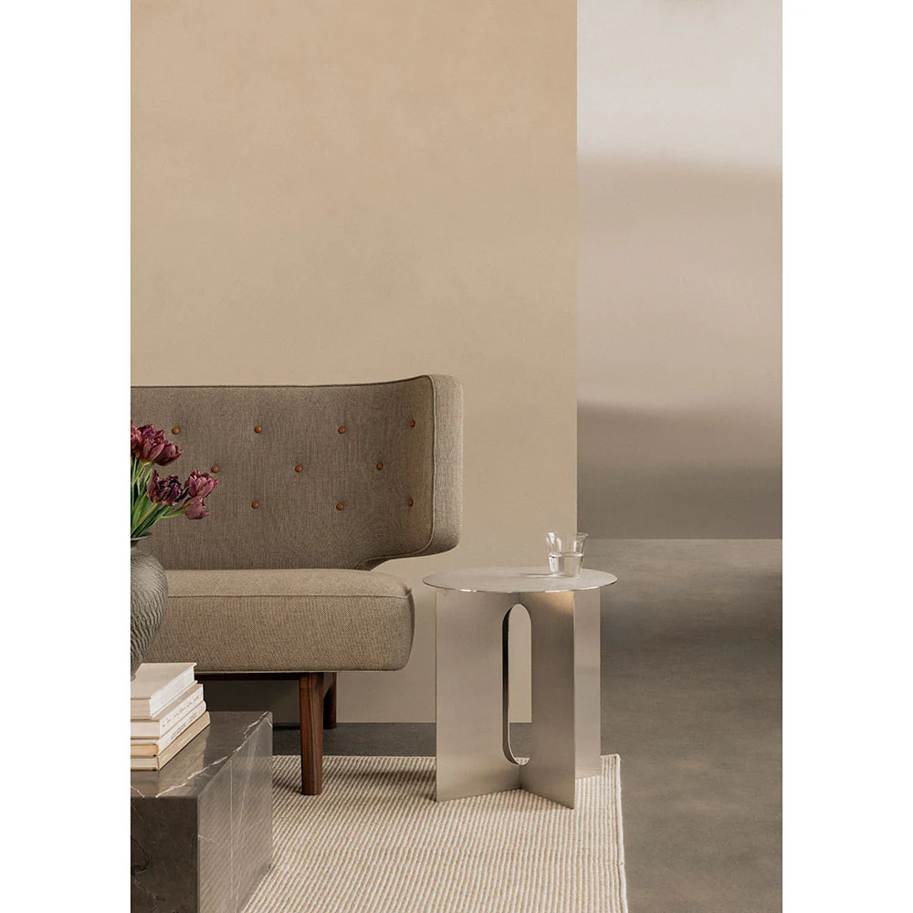 Androgyne 16" Steel Side Table - Brushed Steel - Image 3
