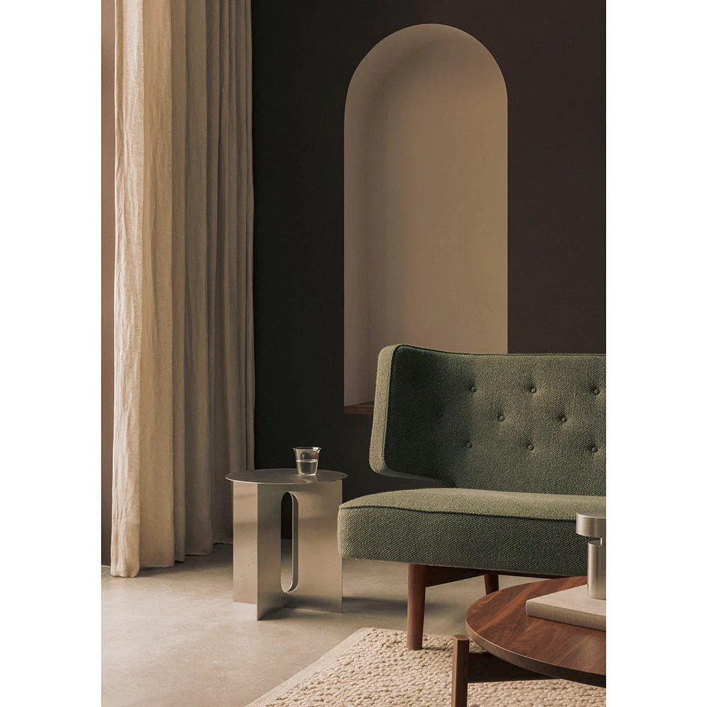 Androgyne 16" Steel Side Table - Brushed Steel - Image 4