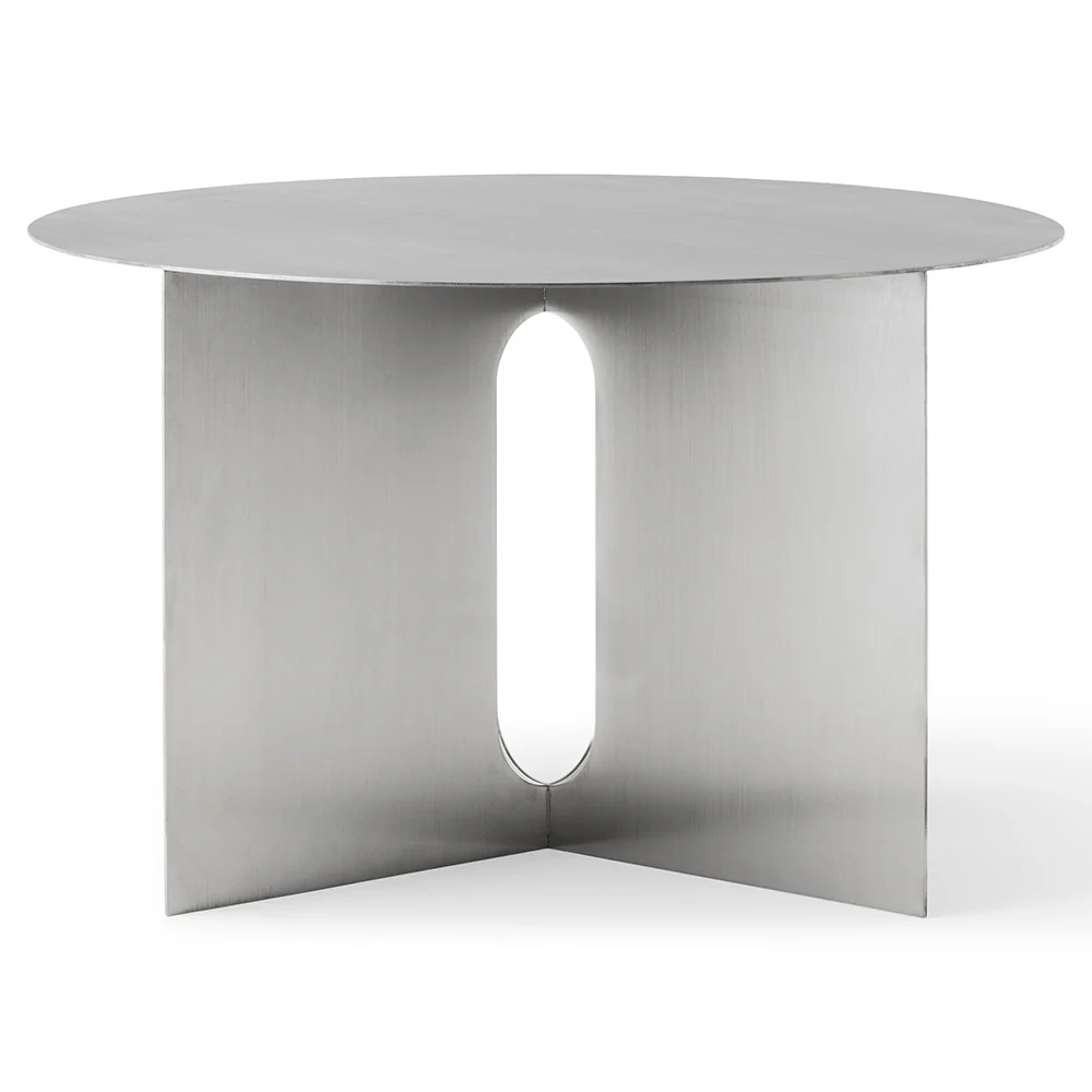 Androgyne 25" Steel Side Table - Brushed Steel - Image 2