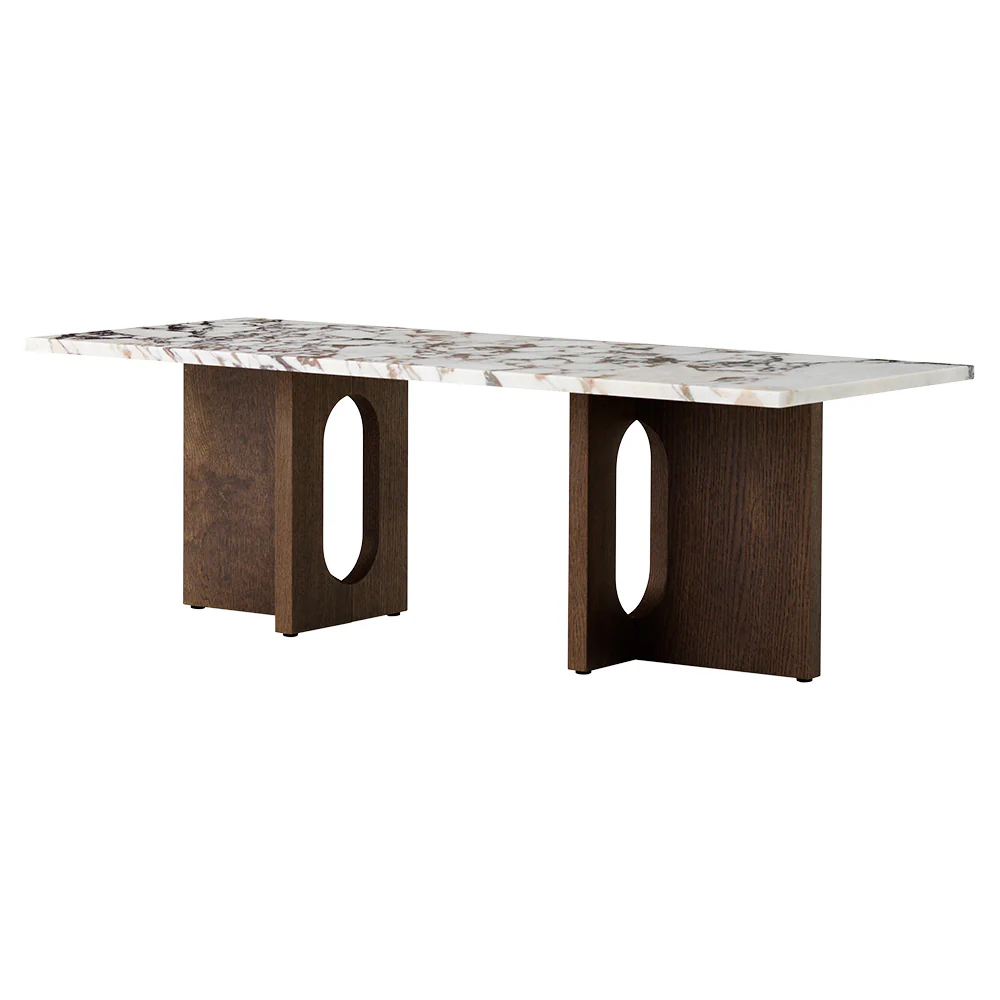 Androgyne Lounge Table - Dark Stained Oak, Calacatta Viola Marble Top