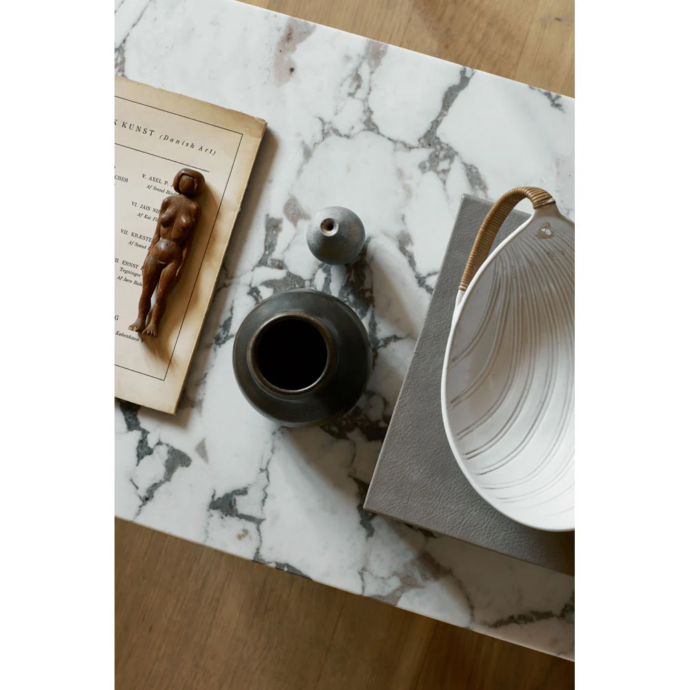 Androgyne Lounge Table - Dark Stained Oak, Calacatta Viola Marble Top - Image 3