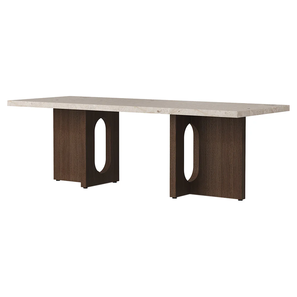 Androgyne Lounge Table - Dark Stained Oak, Kunis Breccia Stone Top