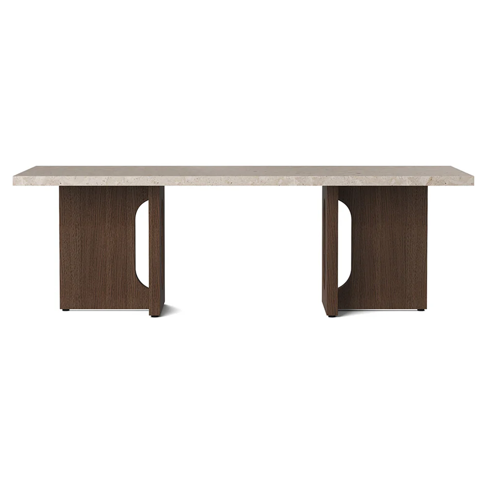 Androgyne Lounge Table - Dark Stained Oak, Kunis Breccia Stone Top - Image 2