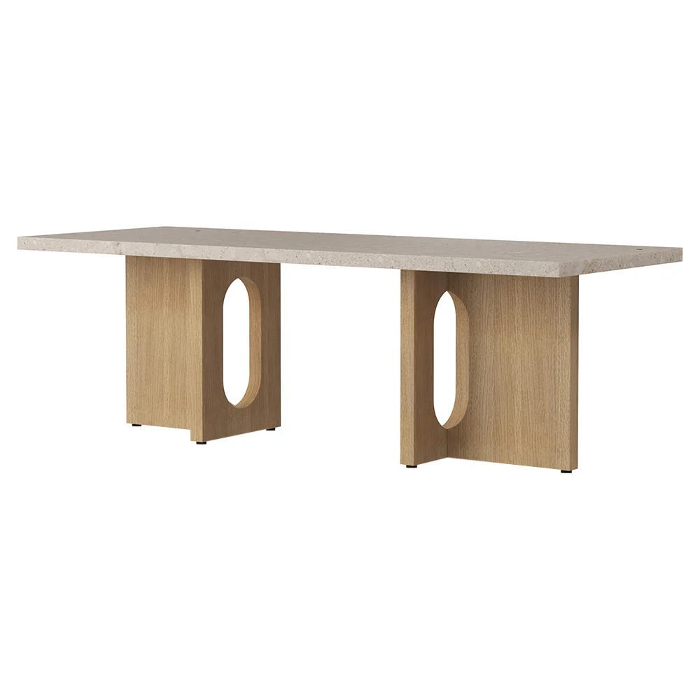 Androgyne Lounge Table - Natural Oak, Kunis Breccia Stone Top