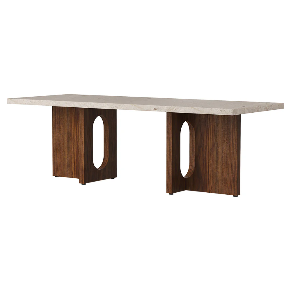 Androgyne Lounge Table - Walnut, Kunis Breccia Stone Top