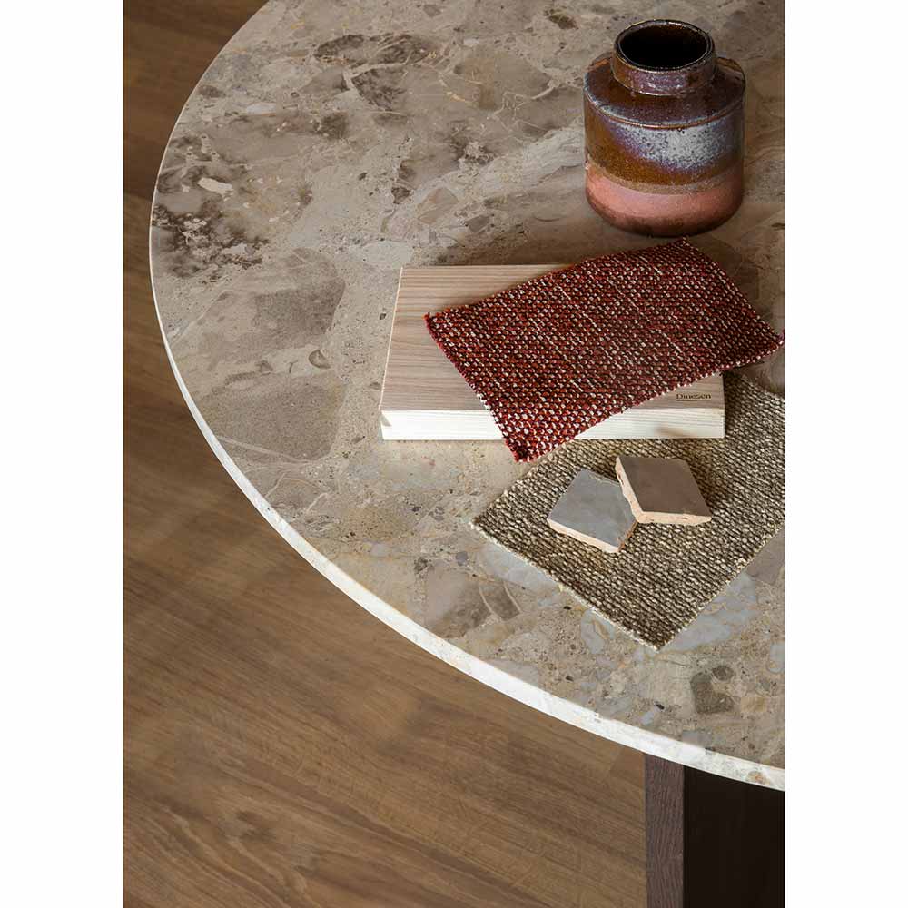 Androgyne Round Dining Table - Dark Stained Oak, Kunis Breccia Stone Top - Image 4