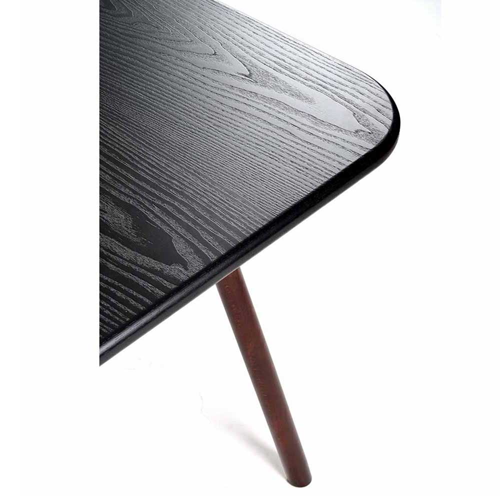 Arch Two Tone Dining Table - Black, Dark Walnut - Image 5