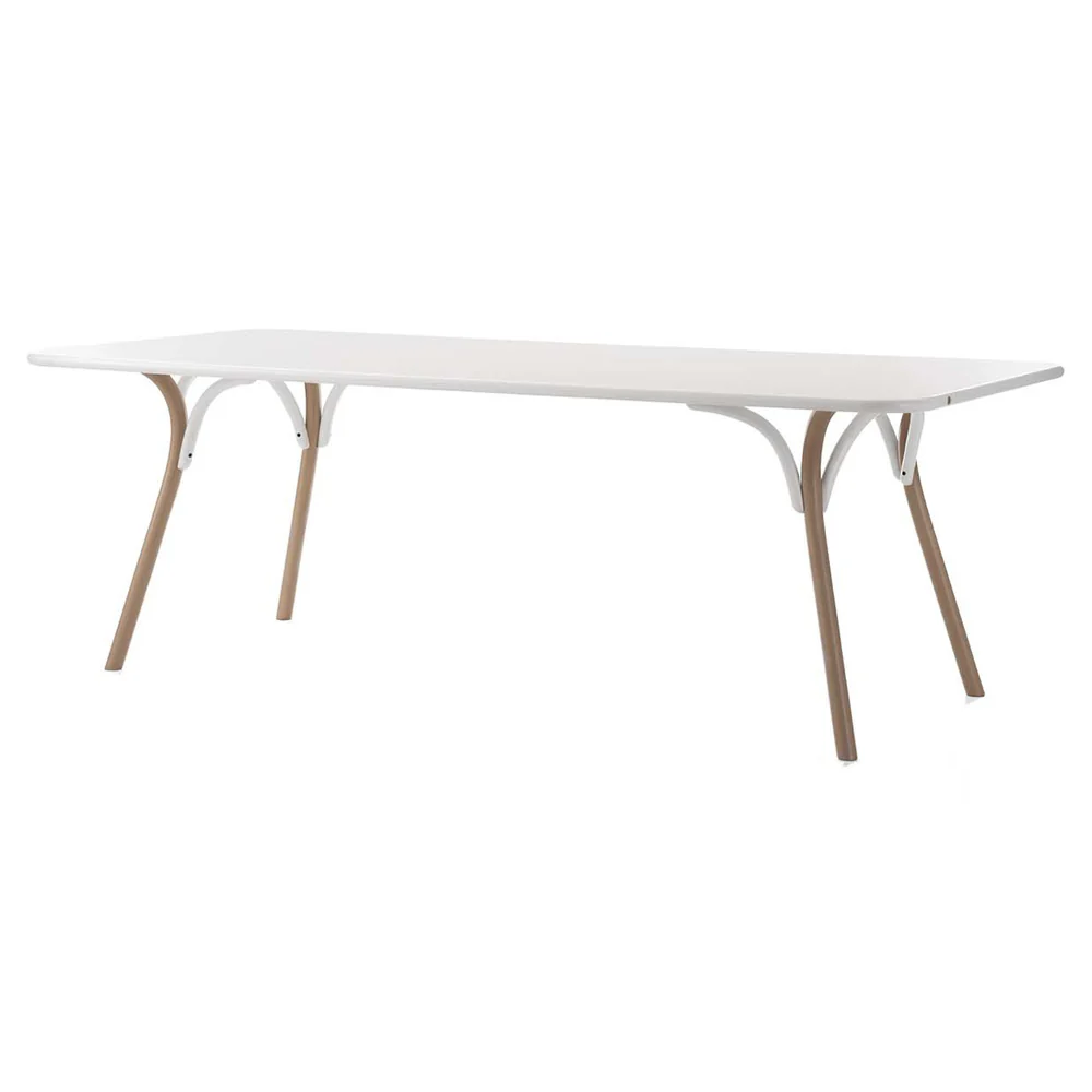 Arch Two Tone Dining Table - Pure White, Beech
