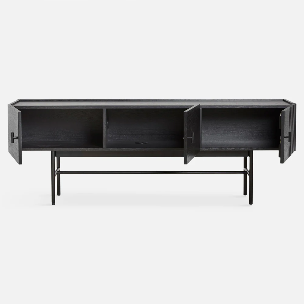 Array Low Sideboard With Leg Frame - Black Painted Oak - Image 3