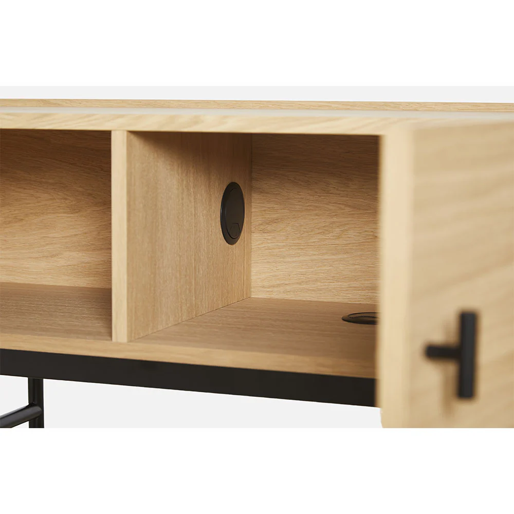 Array Low Sideboard With Leg Frame - White Pigmented Oak - Image 4
