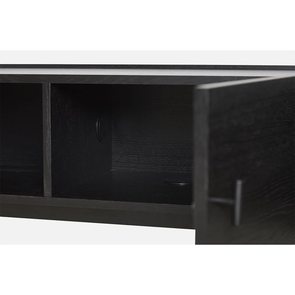 Array Wall Mounted Low Sideboard - Black Painted Oak - Image 3