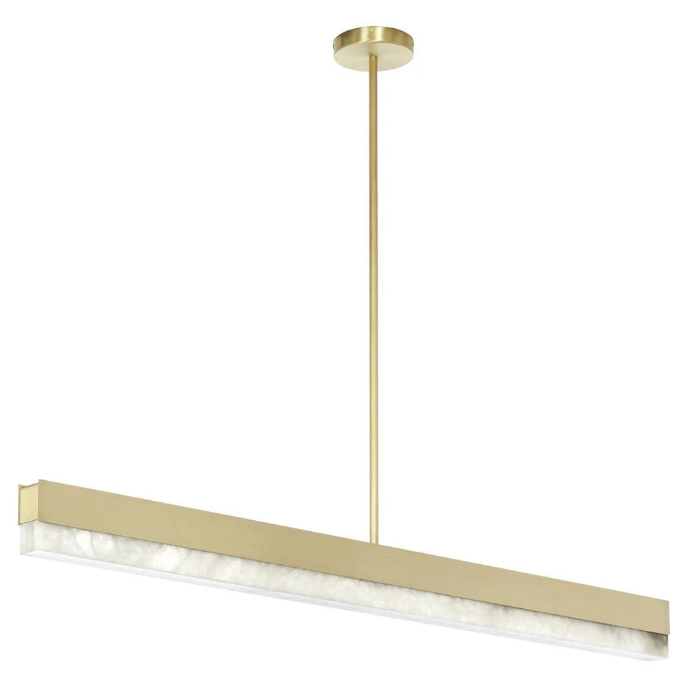 Artes Pendant - Satin Brass, Honed Alabaster