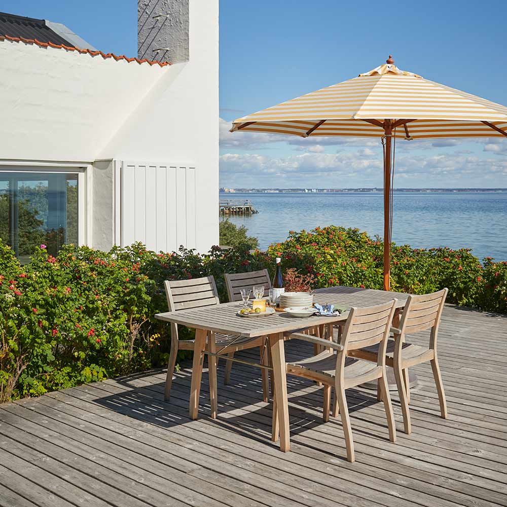 Atlantis Round Umbrella - Golden Yellow Stripe - Image 5