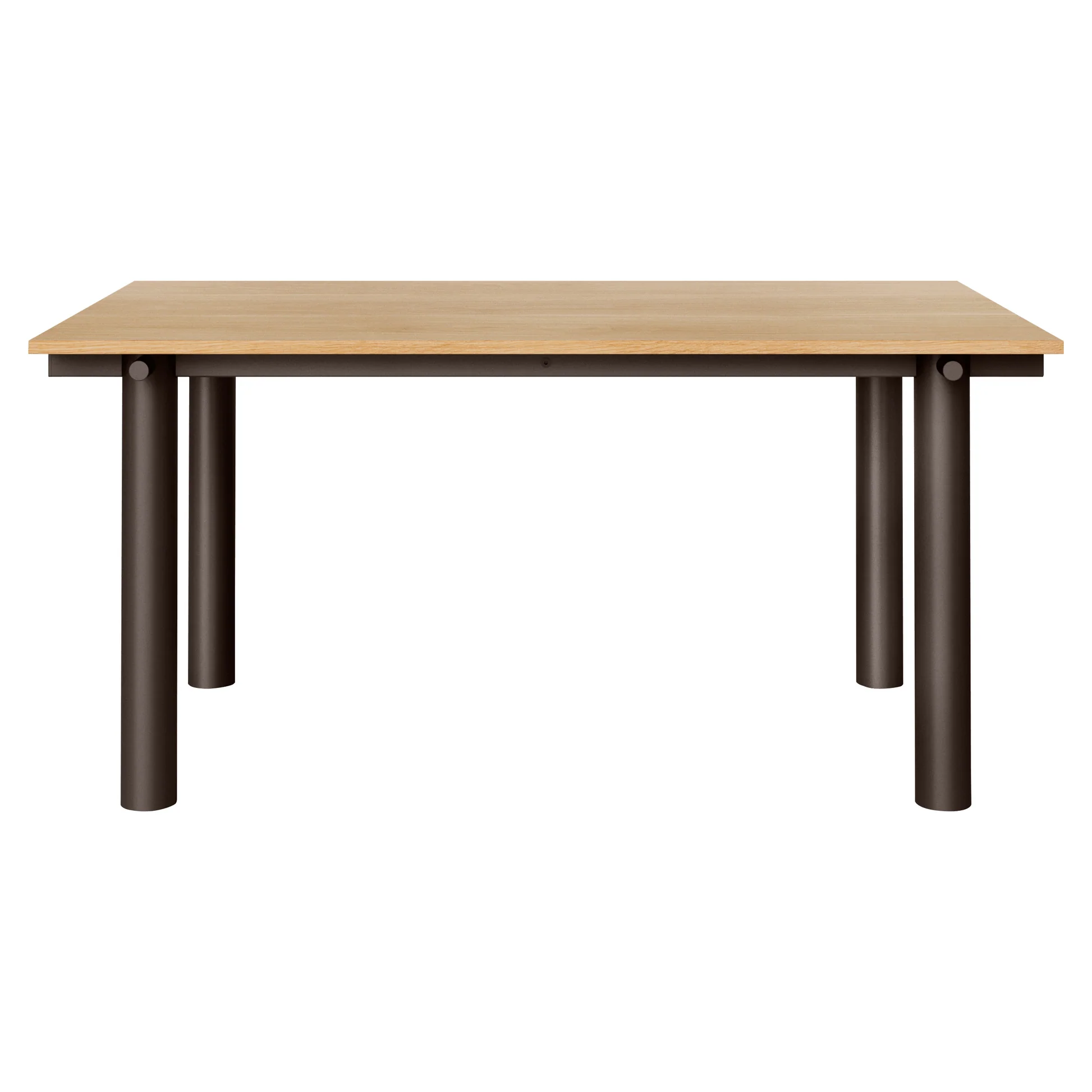 Atura Dining Table - Dark Chocolate Base, Natural Oak Tabletop