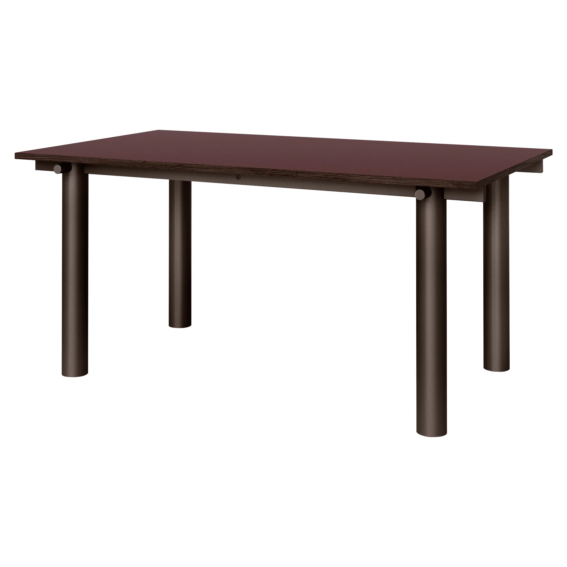 Atura Dining Table - Dark Chocolate Base, Burgundy Tabletop - Image 3