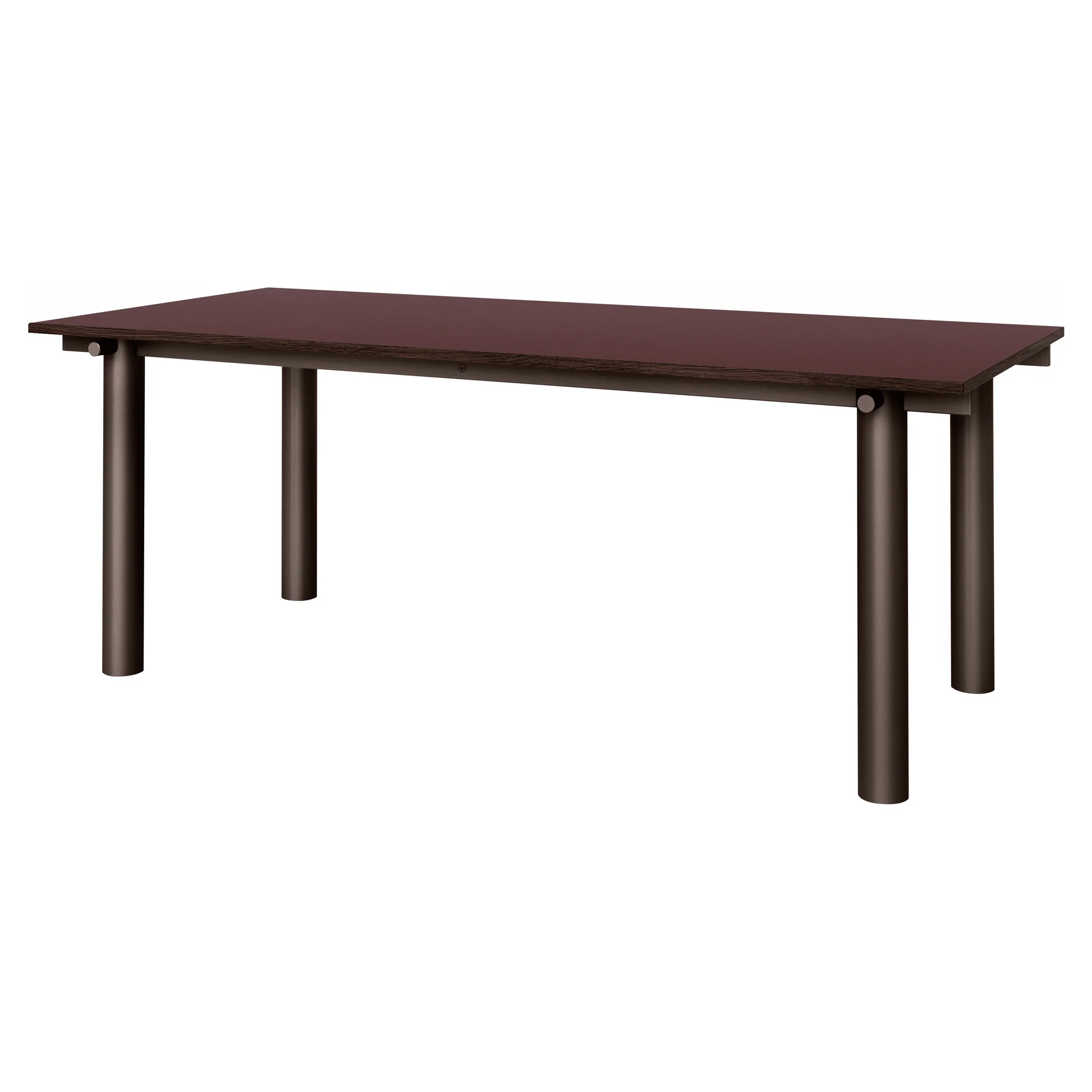 Atura Dining Table - Dark Chocolate Base, Burgundy Tabletop - Image 4
