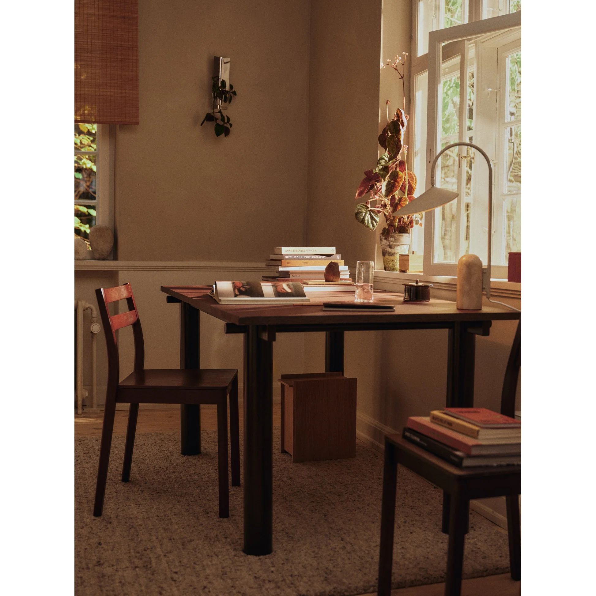 Atura Dining Table - Dark Chocolate Base, Burgundy Tabletop - Image 6