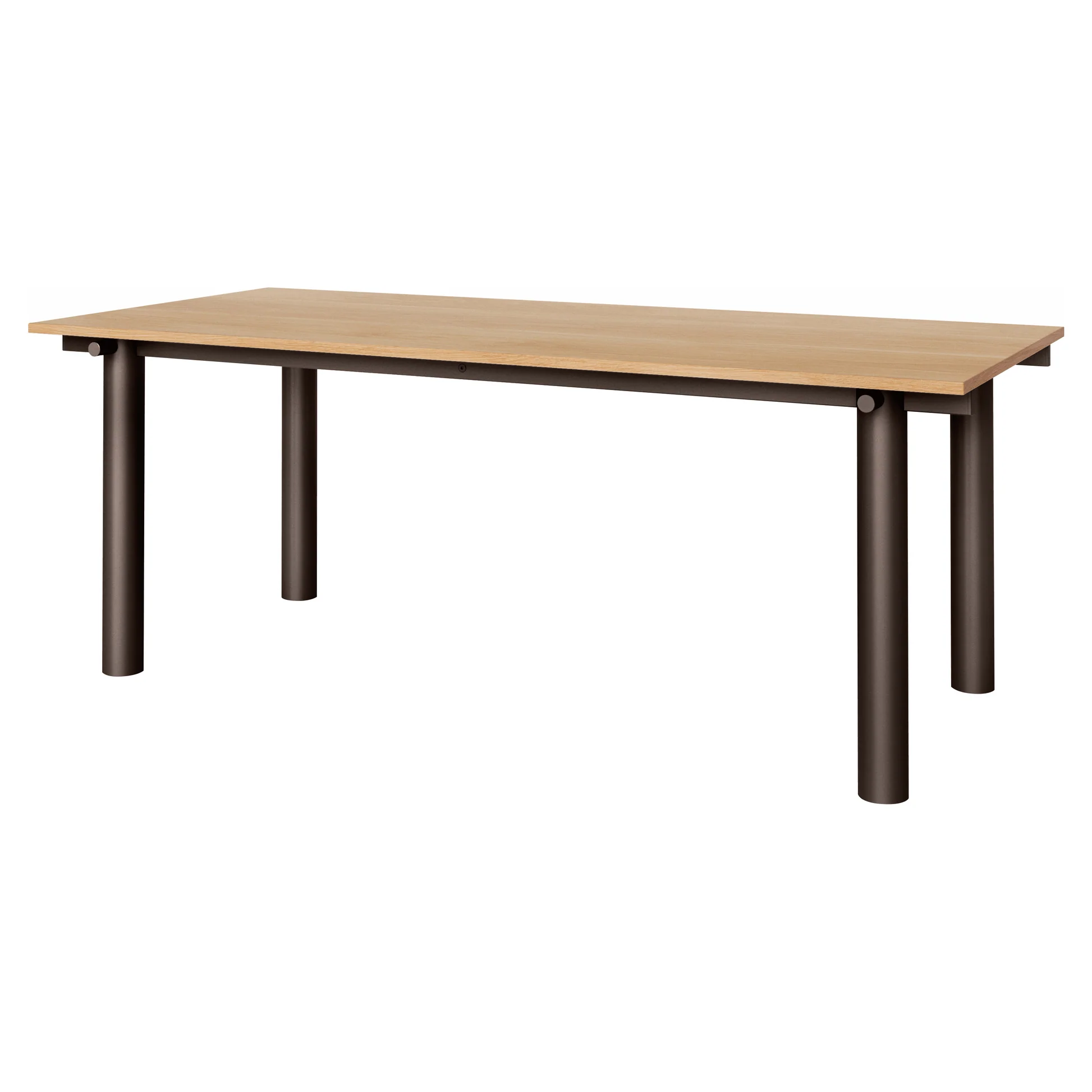Atura Dining Table - Dark Chocolate Base, Natural Oak Tabletop - Image 4