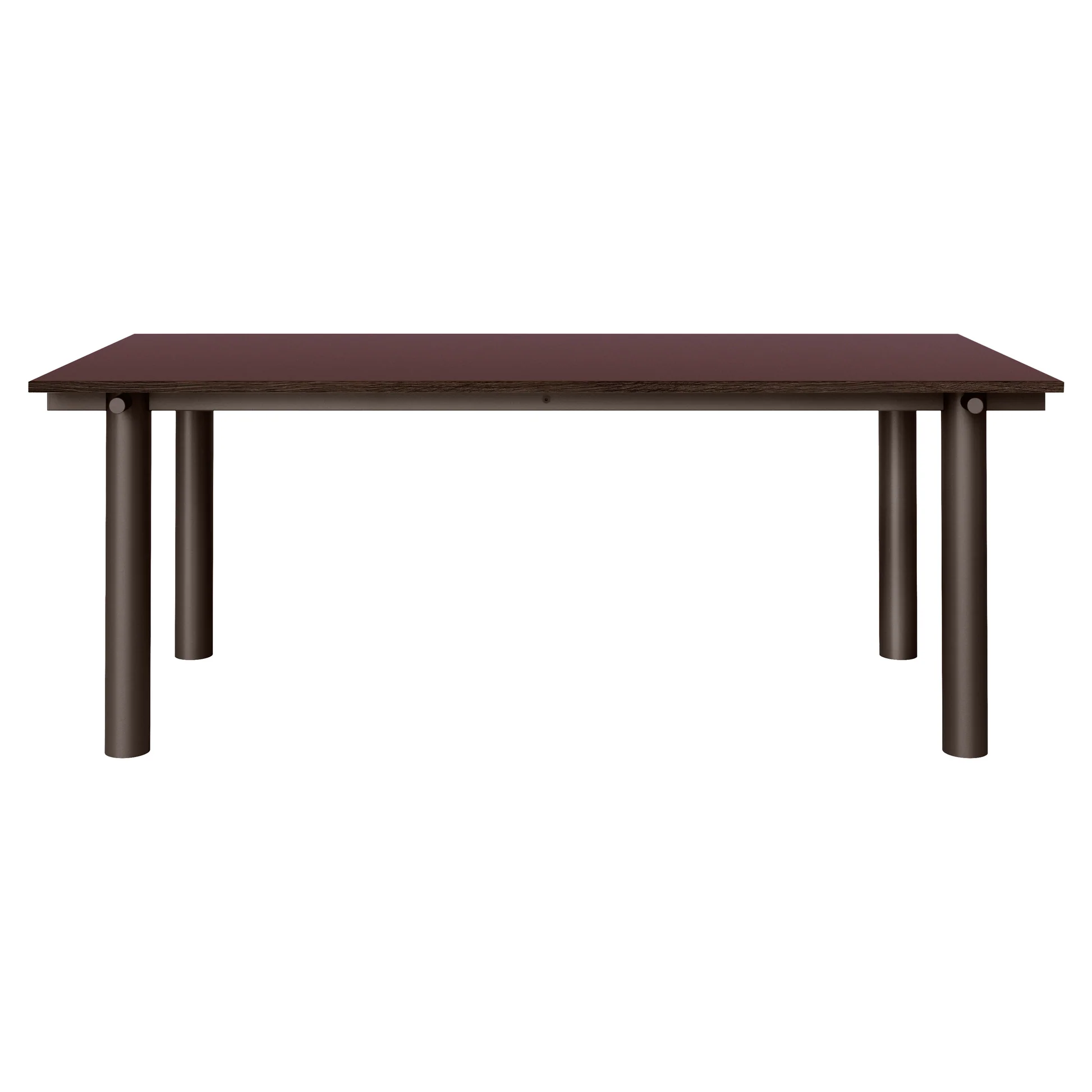 Atura Dining Table - Dark Chocolate Base, Burgundy Tabletop - Image 2