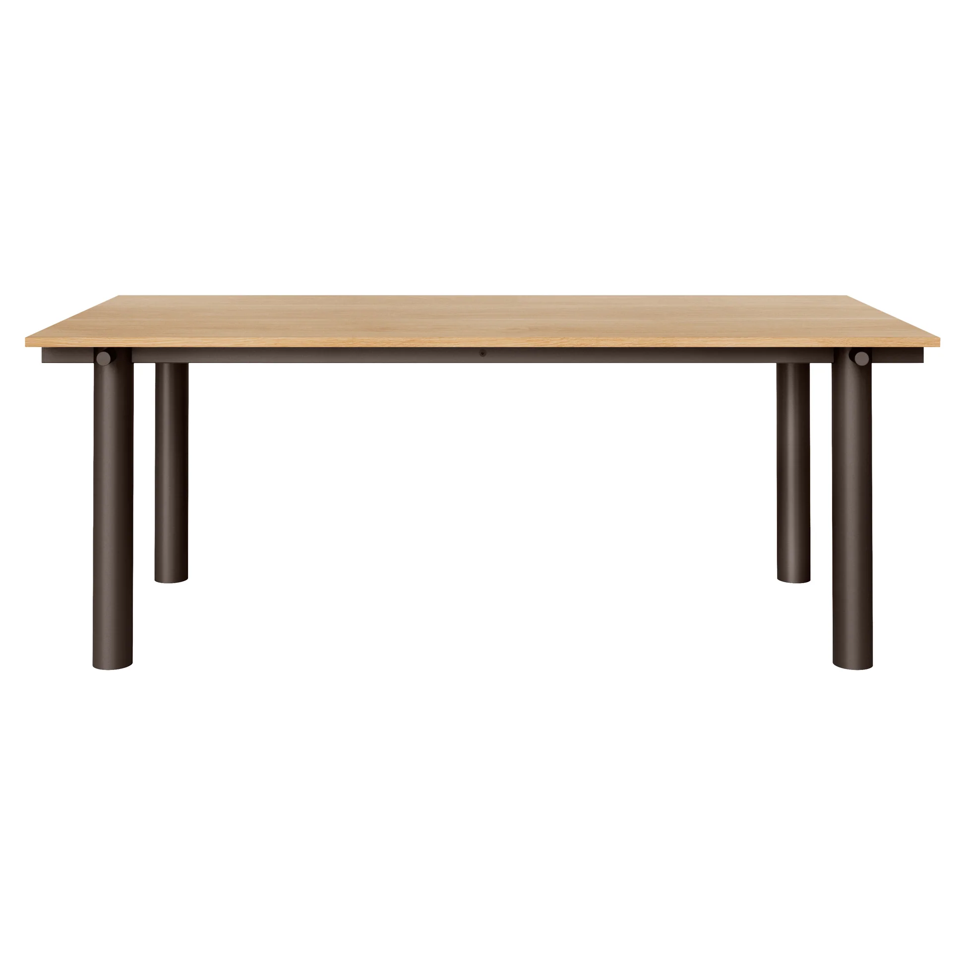 Atura Dining Table - Dark Chocolate Base, Natural Oak Tabletop - Image 2