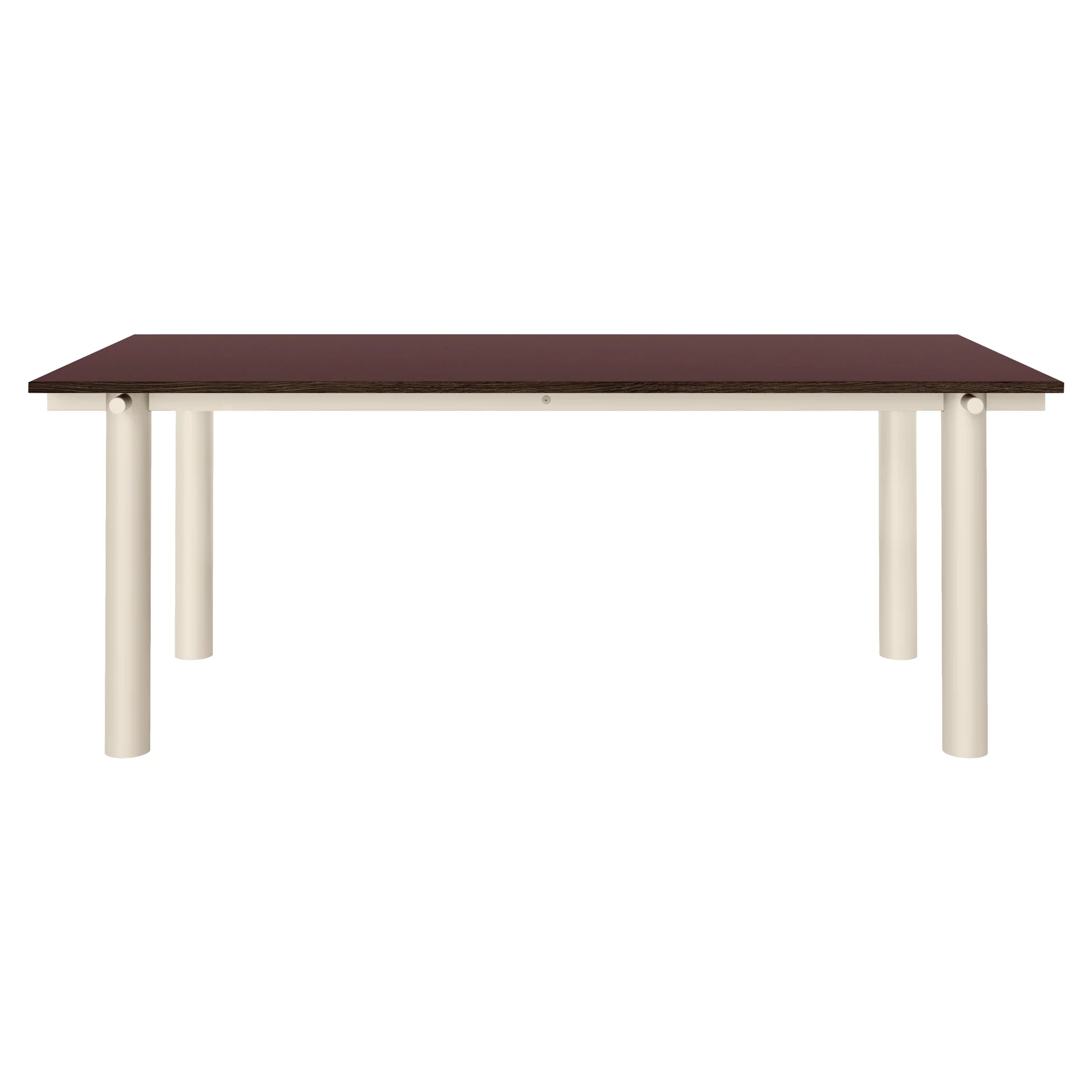 Atura Dining Table - Light Cashmere Base, Burgundy Tabletop - Image 2