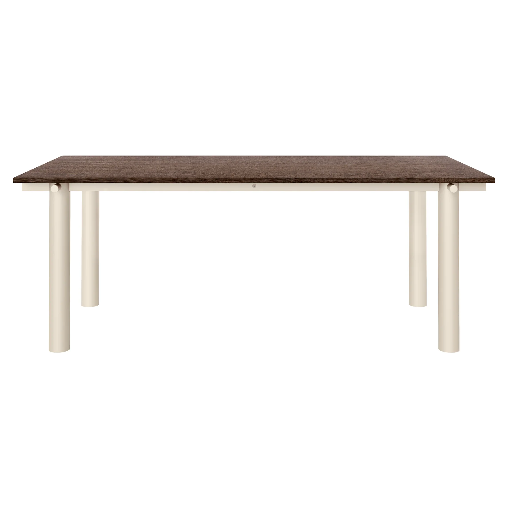 Atura Dining Table - Light Cashmere Base, Dark Stained Oak Tabletop - Image 2