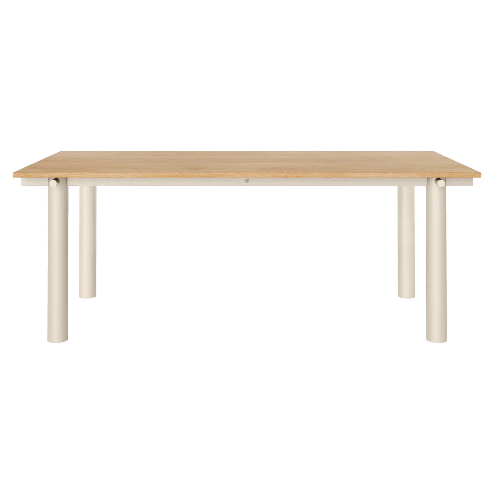 Atura Dining Table - Light Cashmere Base, Natural Oak Tabletop - Image 2