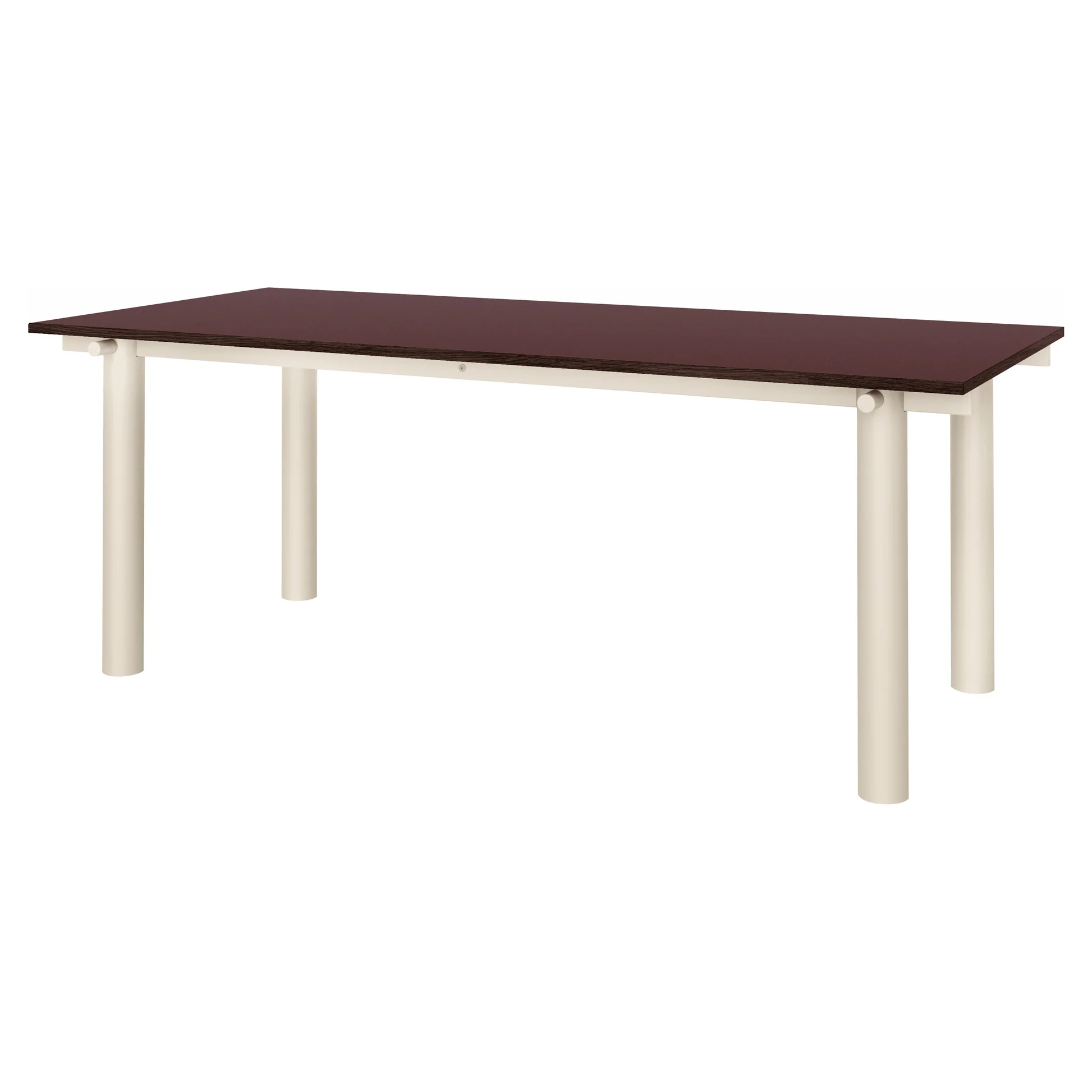 Atura Dining Table - Light Cashmere Base, Burgundy Tabletop - Image 4