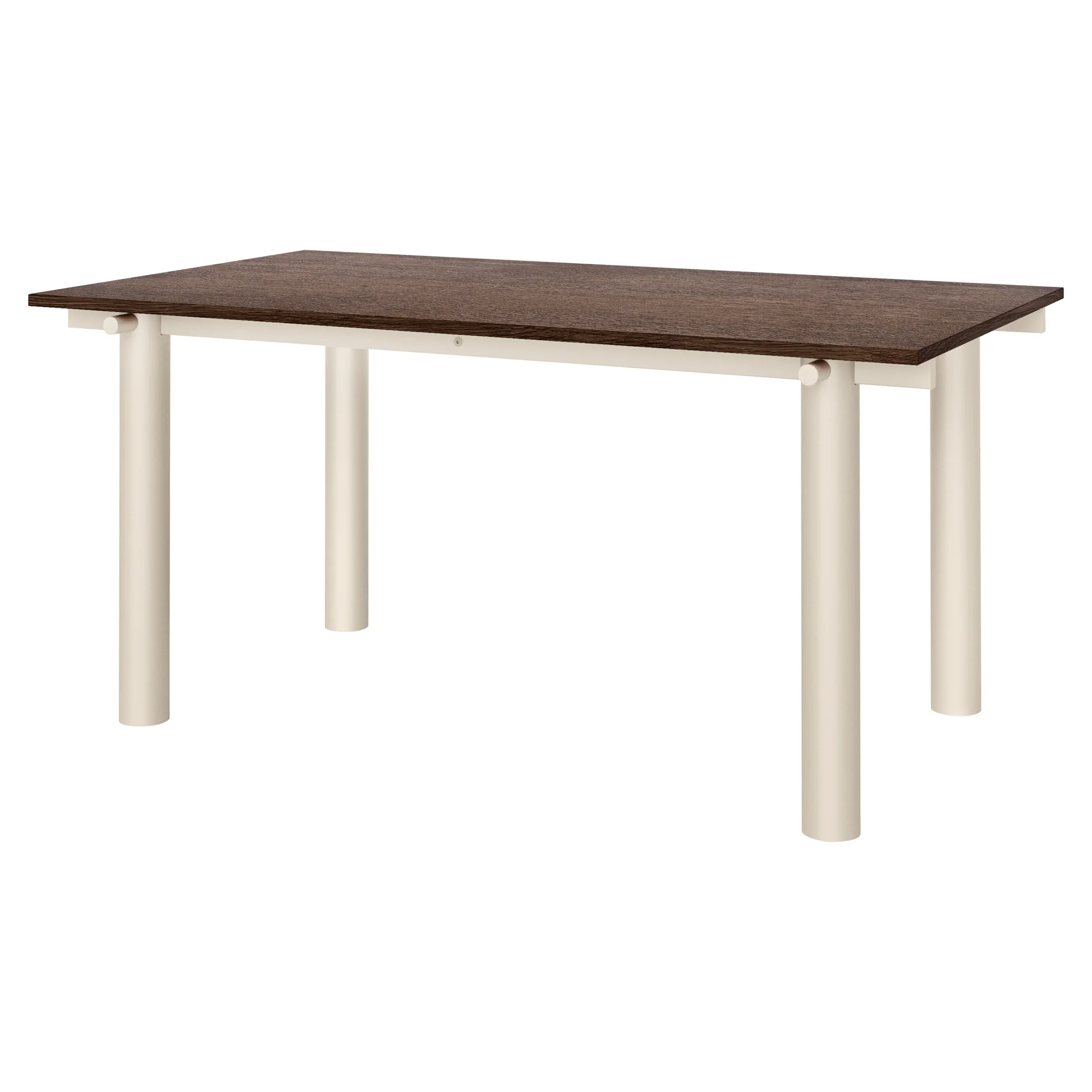 Atura Dining Table - Light Cashmere Base, Dark Stained Oak Tabletop - Image 3